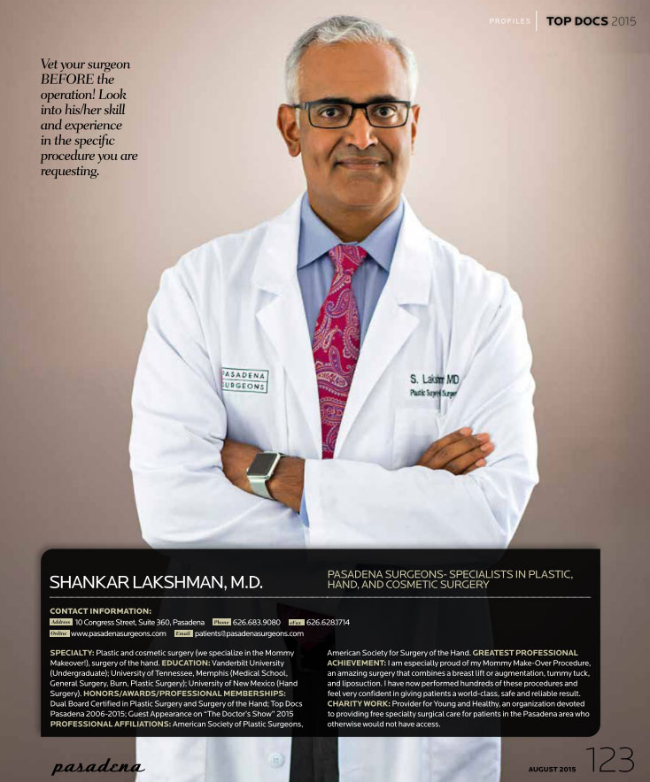 pasadena surgeons shankar lakshman top doctors 2015